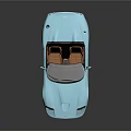 Light Blue Ferrari Convertible Sports Car With Two Seater Design And Shiny Exterior