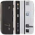 Modern Security Doors Featuring Dark White Designs Diamond Pattern Glass Panels And Metal Handles