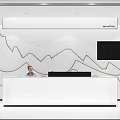 Office Front Office Front Desk Gable Background Wall 3d model