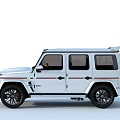 White Off Road SUV With Black Roof Black Wheels Red Accents And Bold Front Grille
