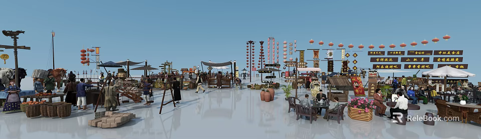 Modern Kitchen Interior Featuring Stylish Hinged Door Cabinets And Open Design Elements 3d model