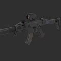 Black Modern Tactical Rifle With Scope Rail System And Tactical Grip