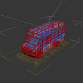 Pink Mini Bus With 55 Number And BUS MIN Sign On Gravel Ground Exterior
