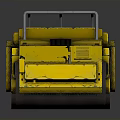 Yellow Road Roller With Metal Frame Black Seat And Large Wheels