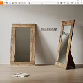 Rustic Wooden Frame Mirrors With Natural Design And Stand For Home Decor