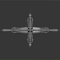 3D Rendered Metallic Symmetrical Mechanical Structure With Industrial Arm Components And Engineering Details