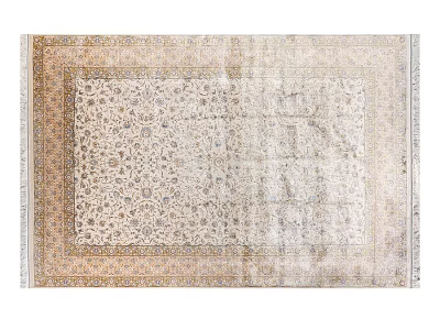 Square Carpet With Intricate Floral Pattern And Neutral Tones For Home Decor 3d model