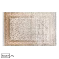 Square Carpet With Intricate Floral Pattern And Neutral Tones For Home Decor