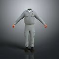 Gray Long Sleeve Work Uniform With Collared Design And Utility Pockets