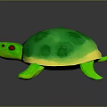 Cute Stuffed Turtle Toy With Green Shell Yellow Edges And Red Eyes