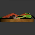 Fresh Fish Dish With Red Sauce Green Leaves And Lemon Slices On Green Platter