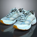 White And Gray Casual Sporty Sneakers With Yellow Sole For Everyday Wear