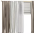 Elegant Layered Grey And White Curtains With Soft Flowing Velvet Drapery Design