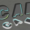 3D Carved Letter Sculptures With Colorful Edges And Modern Artistic Shapes