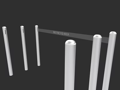 White Cylindrical Weapon Structure Featuring Trigger Bar And Vertical Pillars 3d model
