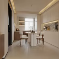 Modern Cream Toned Living And Dining Room With Plush Sofa And Beautiful Abstract Wall Art