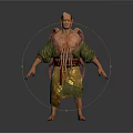 Humanoid Character With Tentacles On Back Wearing Green Tunic And Yellow Pants