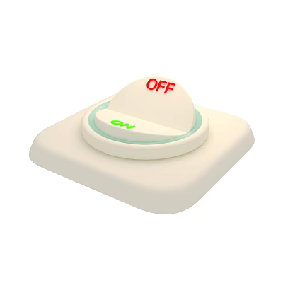 White Switch Panel With Red OFF And Green ON Indicators Rotary Knob For Home Use 3d model