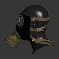 Durable Firefighting Gas Mask with Protective Glass Lenses and Adjustable Straps