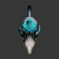 Mythical Fantasy Creature With White Body Black Details And Blue Glowing Spines 3D Render