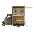 Modern Food Truck With Awning Glass Jars And Fresh Food Menu Board