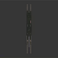 Large Military Cannon Artillery Mounted On Steel Track Platform Structure With Long Barrel