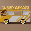 Fast Food Car Stall Car Vans Fast Food Bus Snack Car Mobile Dining Car 3d model