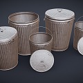 Iron bucket bucket trash can 3d model