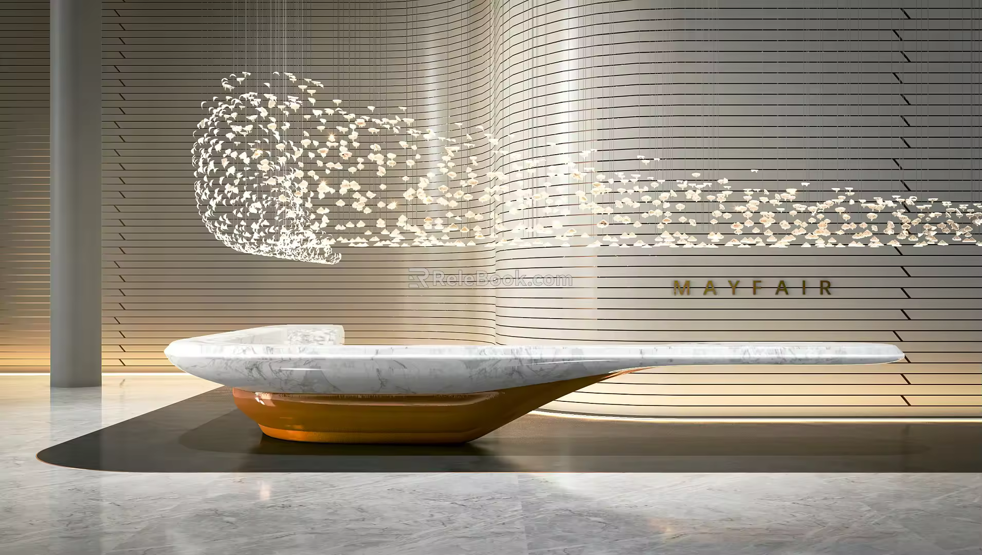 Modern reception desk 3d model