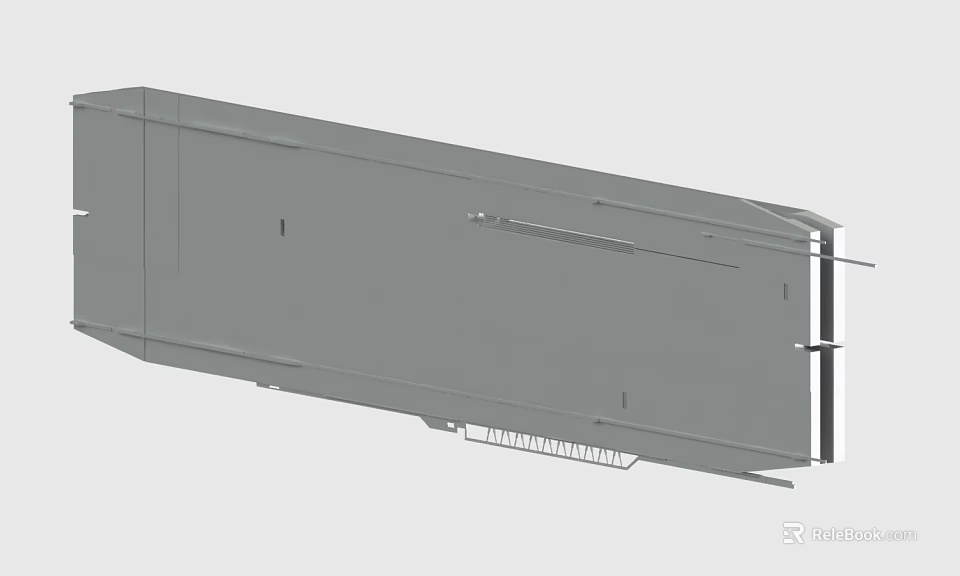 Gray Rectangular Industrial Metal Component With Holes And Fastening Structures 3d model 