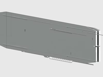 Gray Rectangular Industrial Metal Component With Holes And Fastening Structures 3d model