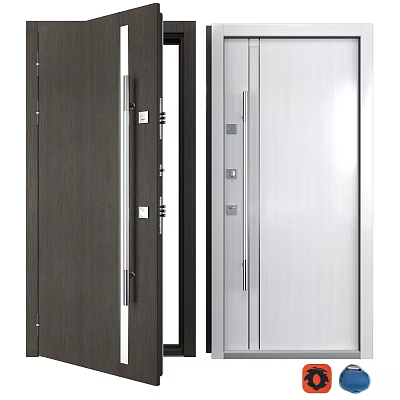 Modern Swing Door Designs With Wooden And Metal Finishes Sleek Handles 3d model