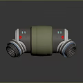 Modern Grey And Green Device With Blue Red Indicators And Interface Pipes