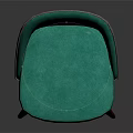 Teal Upholstered Bar Stool with Arched Backrest Circular Cutout and Walnut Wooden Legs