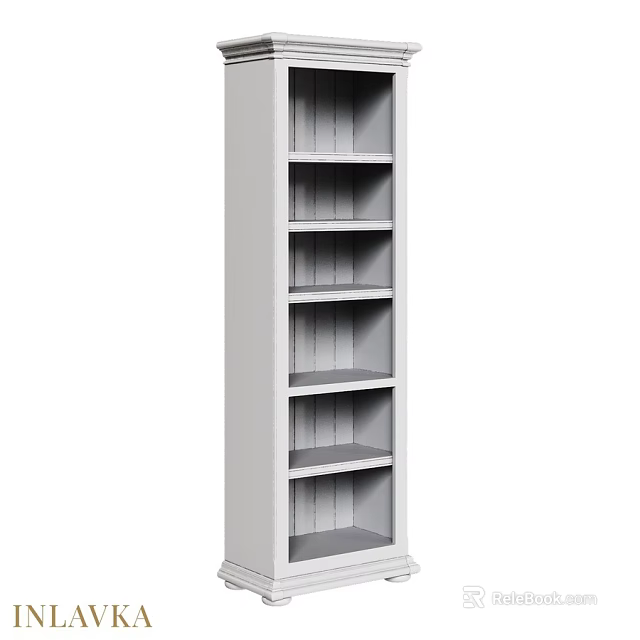 Modern White Open Storage Shelf With Multiple Shelves For Home Organization 3d model 
