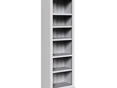 Modern White Open Storage Shelf With Multiple Shelves For Home Organization 3d model