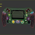 Carbon Fiber Racing Car Steering Wheel With Digital Display Multicolor Dials And Control Buttons