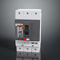 Modern Electrical Circuit Breaker Device With Switch Button And Red Indicator