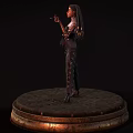 Woman with braided hair red glasses and mechanical arm holding tool in futuristic outfit