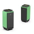 Two Green And Black Daily Electrical Appliances With Display Screen And Wheels