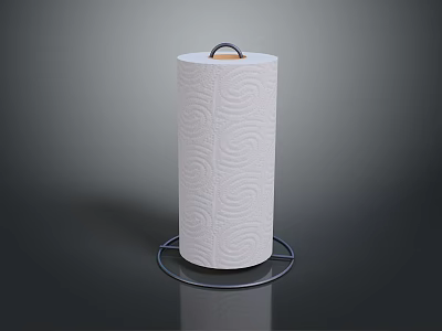 Absorbent Kitchen Paper Towel Roll With Metal Holder For Daily Kitchen Use 3d model