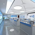 Modern Conference Room With Blue Accents Large Screen Tables Chairs And Lighting Design