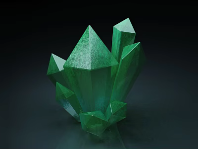 Elegant Green Crystal Cluster Decorative Ornament Set for Home Decor 3d model