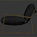 Modern Single Sofa With Gray Fabric Cushion And Wooden Frame Design