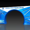 Blue Geometric Archway With Modern Design For New Pattern Products Arrival 3d model