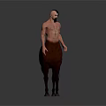 Mythical Centaur Creature With Muscular Male Torso And Brown Horse Body