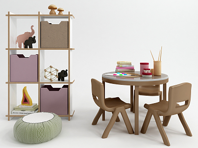 Modern Children's Table and Chair Children's Table and Chair Combination 3d model