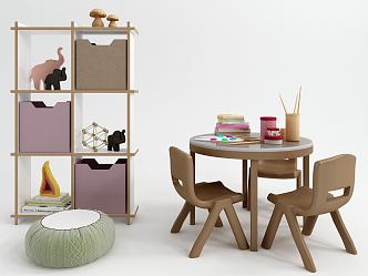 Modern Children's Table and Chair Children's Table and Chair Combination 3d model