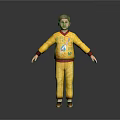 Game Movie Boy Character In Yellow Onesie With Rocket Graphic And Red Cuffs