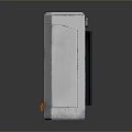 White Rectangular Electronic Device Featuring Green Vertical Window and Orange Bottom Components